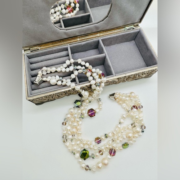 GORGEOUS Pearl Heliotrope Statement Necklace - Picture 3 of 17